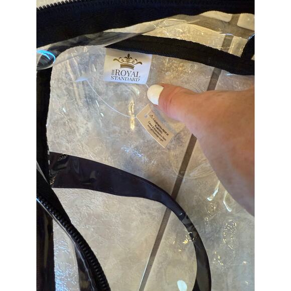 The Royal Standard NWT Clear Black White Handle Travel Makeup Zipper Bag - Picture 4 of 7